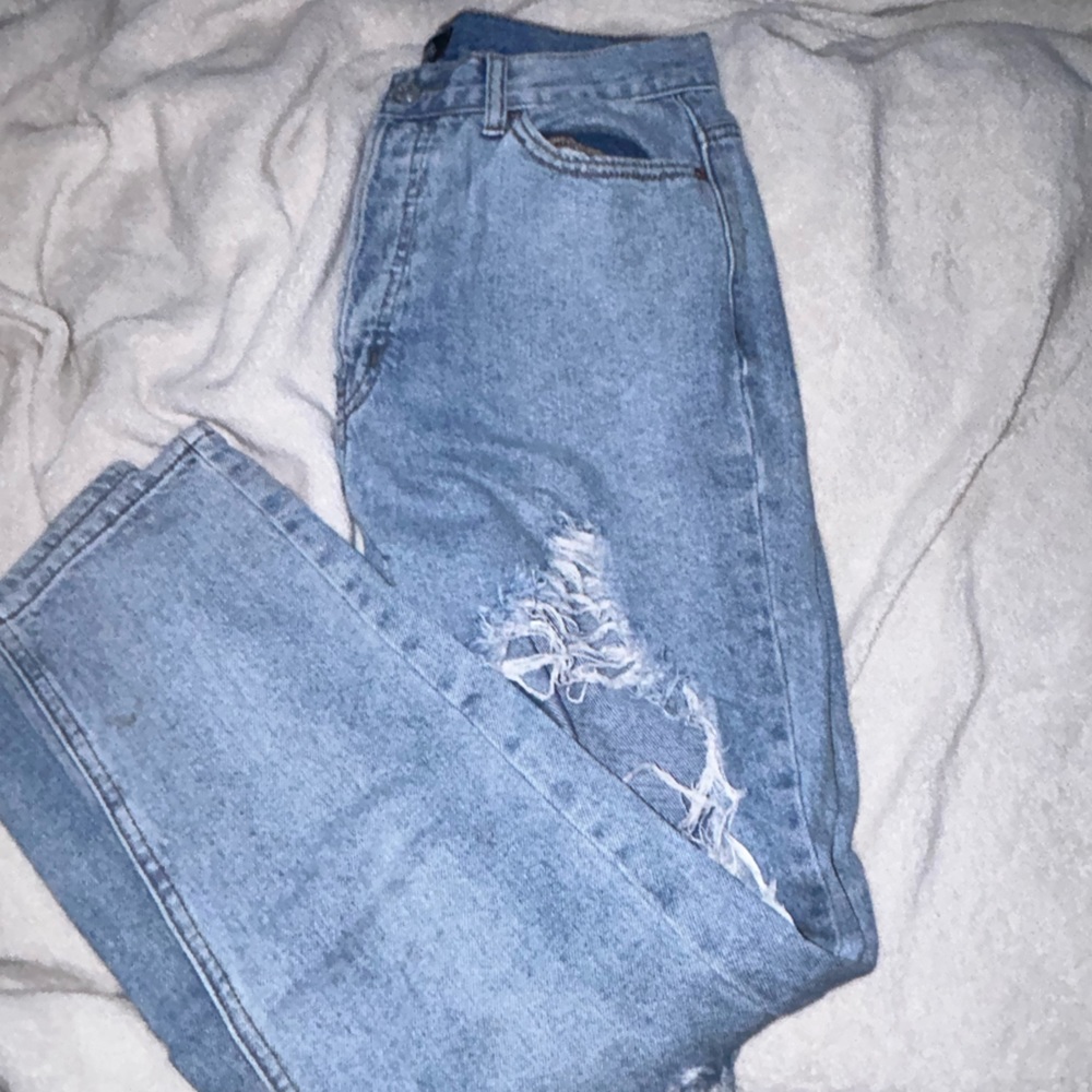High rise ripped skinny jeans